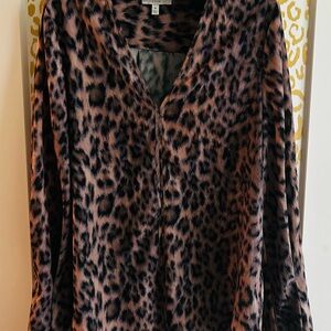 Joie Animal Print V-Neck Blouse